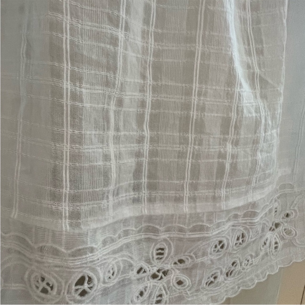 American Eagle White Embroidered Puff Sleeve Blouse, Size Small - Picture 3 of 11